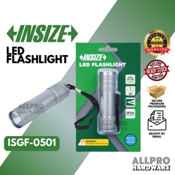 INSIZE LED Torch Light 120 Lumens 70 Meter Beam Distance Flashlight ISGF-0501