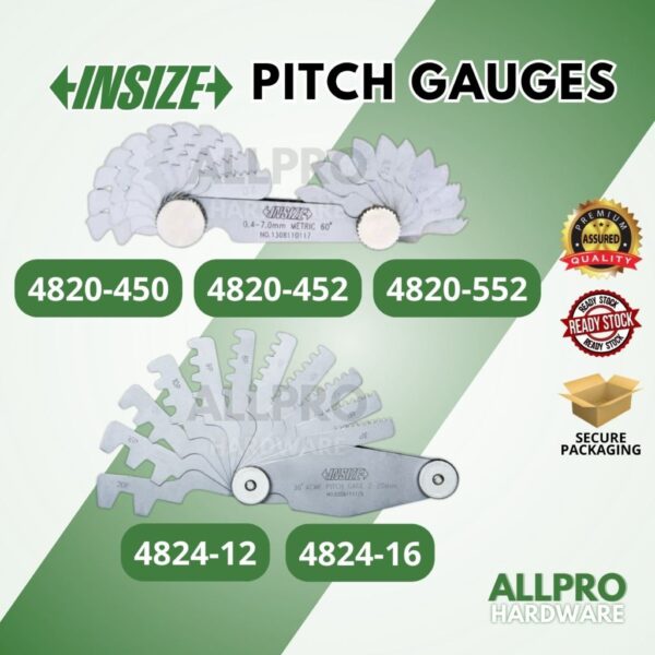 INSIZE 4820 4824 Pitch Gauge / Gage Measure Screw Thread Carbon Steel