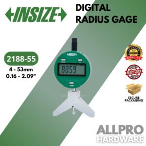 INSIZE Digital Radius Gage 2188-55 (4-53mm / 0.16-2.09") Measure Radius Of External Arc Angle Measure